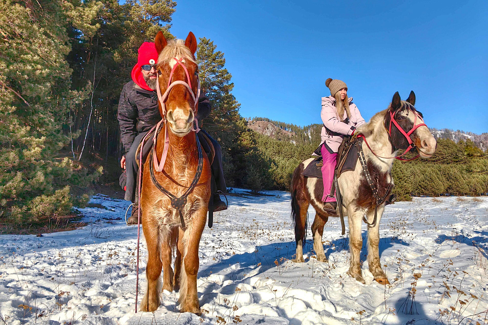 Конный тур «Зимний Алтай» с посещением таёжной заимки